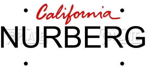 NURBERG California License Plate
