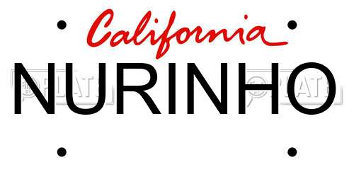 NURINHO California License Plate