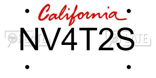 NV4T2S California License Plate