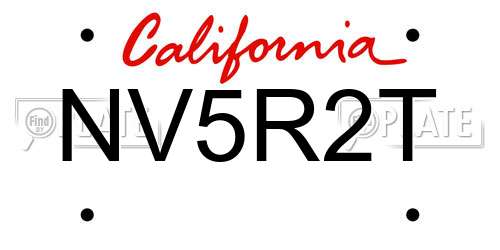 NV5R2T California License Plate