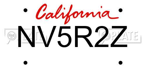 NV5R2Z California License Plate