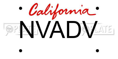 NVADV California License Plate