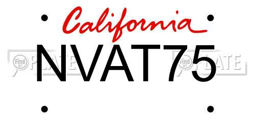 NVAT75 California License Plate