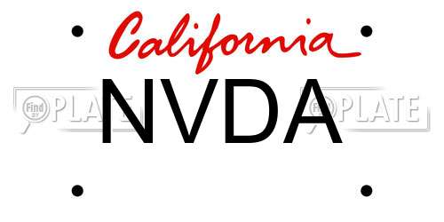 NVDA California License Plate