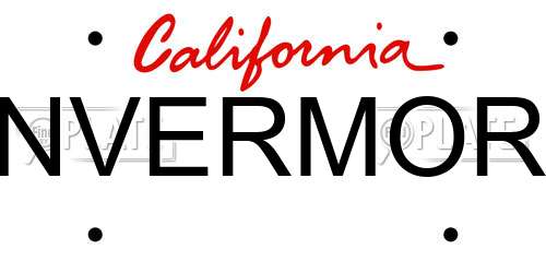 NVERMOR California License Plate