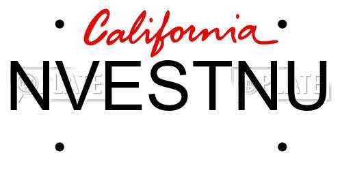 NVESTNU California License Plate