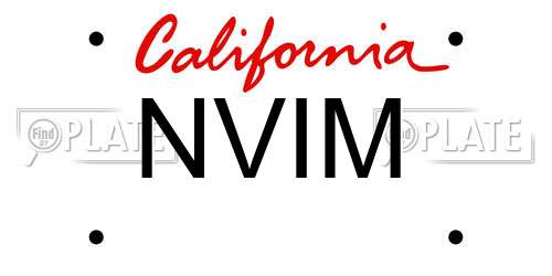NVIM California License Plate