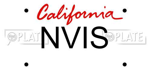 NVIS California License Plate