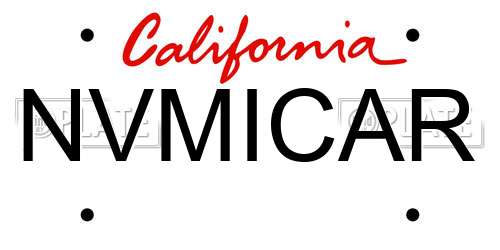 NVMICAR California License Plate