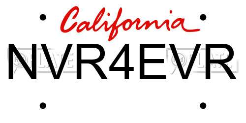 NVR4EVR California License Plate