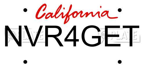 NVR4GET California License Plate