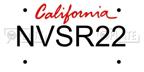 NVSR22 California License Plate