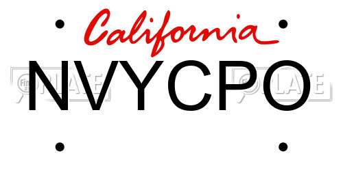 NVYCPO California License Plate