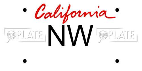 NW California License Plate