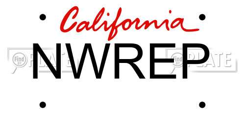 NWREP California License Plate