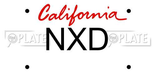 NXD California License Plate