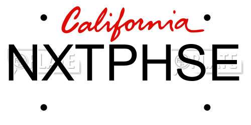NXTPHSE California License Plate