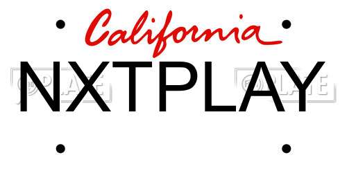 NXTPLAY California License Plate