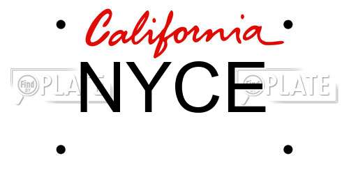 NYCE California License Plate