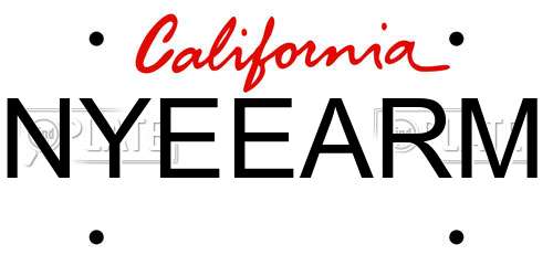 NYEEARM California License Plate
