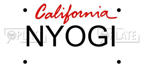 NYOGI California License Plate