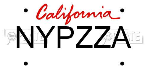 NYPZZA California License Plate