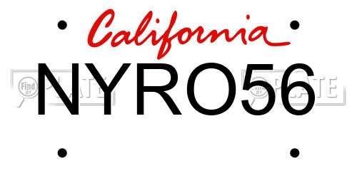 NYRO56 California License Plate