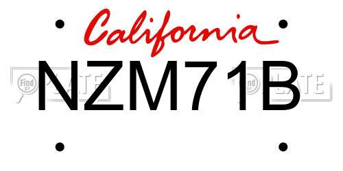 NZM71B California License Plate