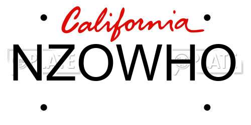 NZOWHO California License Plate