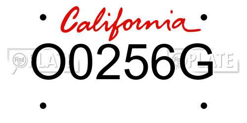 O0256G California License Plate