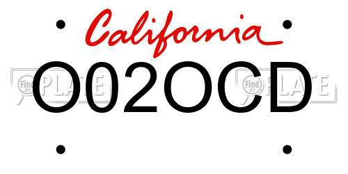 O02OCD California License Plate