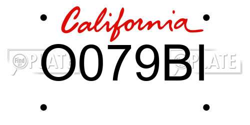 O079BI California License Plate