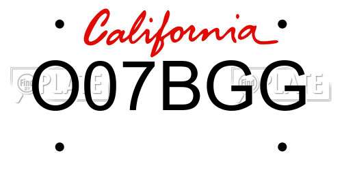 O07BGG California License Plate