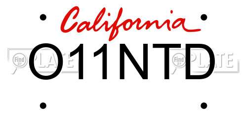 O11NTD California License Plate