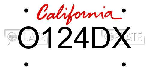 O124DX California License Plate