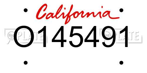 O145491 California License Plate
