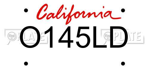 O145LD California License Plate