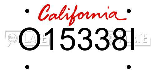 O15338I California License Plate