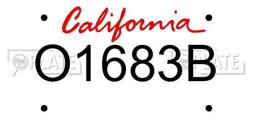 O1683B California License Plate