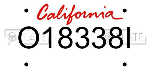 O18338I California License Plate