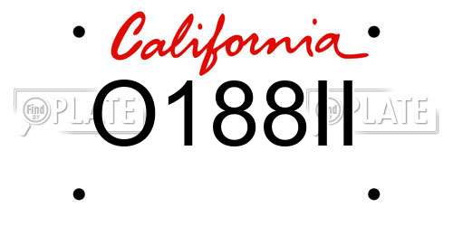 O188II California License Plate