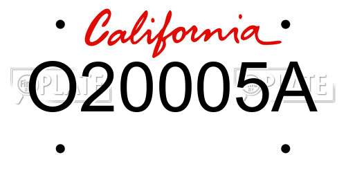 O20005A California License Plate