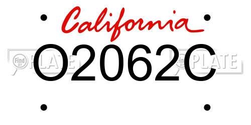 O2062C California License Plate