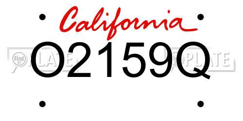 O2159Q California License Plate