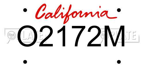 O2172M California License Plate
