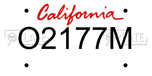 O2177M California License Plate