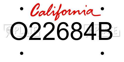 O22684B California License Plate