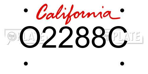 O2288C California License Plate