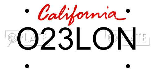 O23LON California License Plate