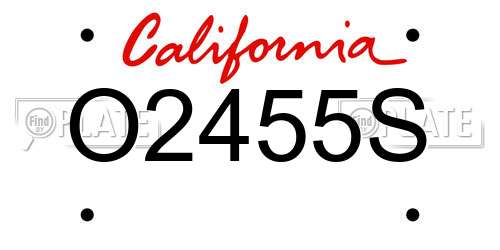 O2455S California License Plate